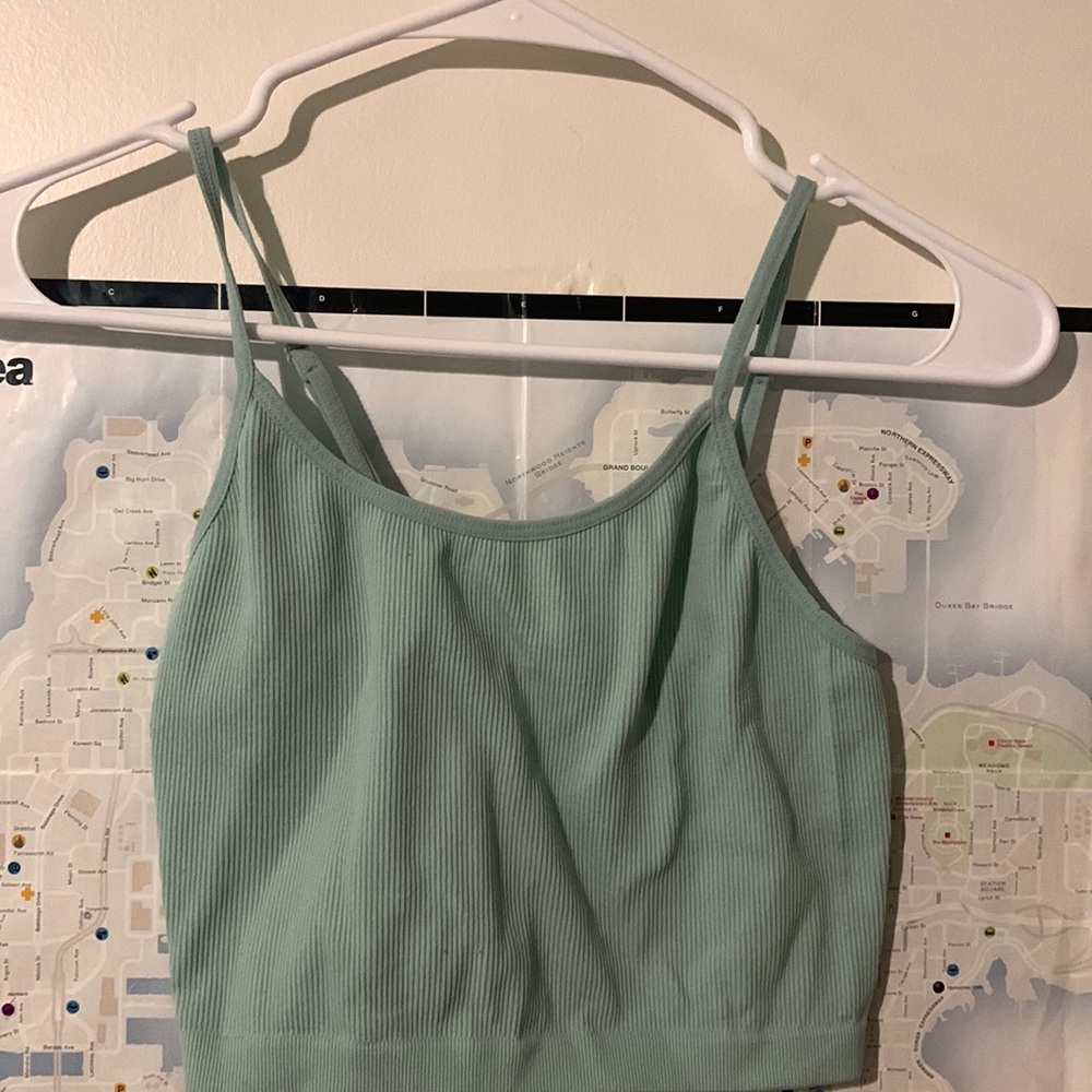 Light Green Cropped Tank Top